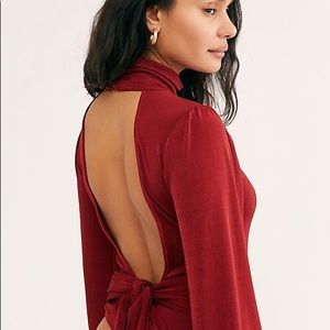 FREE PEOPLE Bring It Back Bodysuit Red XS